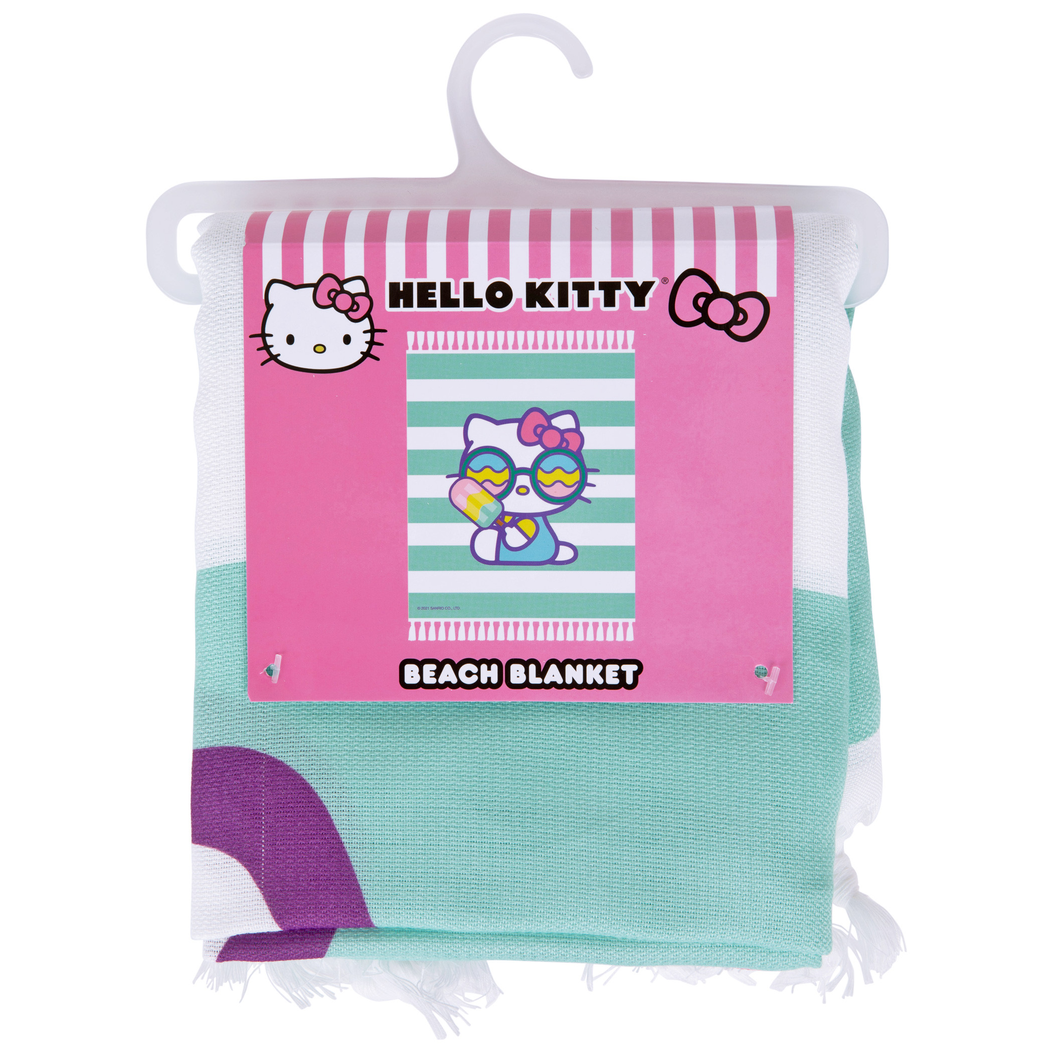 Hello Kitty Holding Popsicle 50"x60" Beach Throw with Tassels